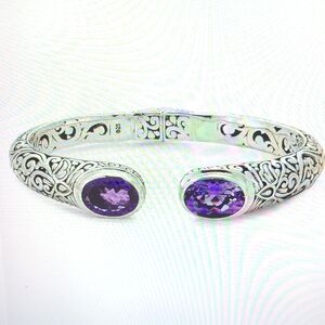 Samuel B silver Balinese design Amethyst bangle